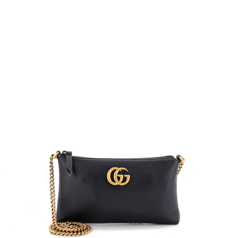 Gucci Mini GG Marmont Chain Shoulder Bag Leather